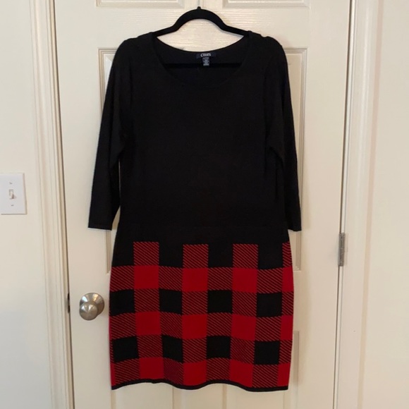 Chaps Dresses & Skirts - Chaps Buffalo Check Sweater Dress Size XL